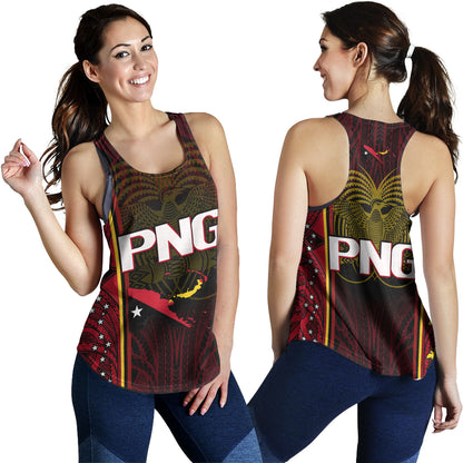 Papua New Guinea Custom Personalised Women Tank Seal And Map Tribal Traditional Patterns