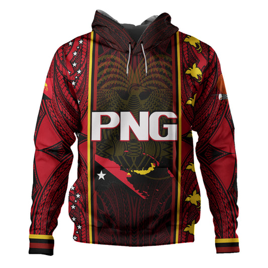 Papua New Guinea Custom Personalised Hoodie Seal And Map Tribal Traditional Patterns