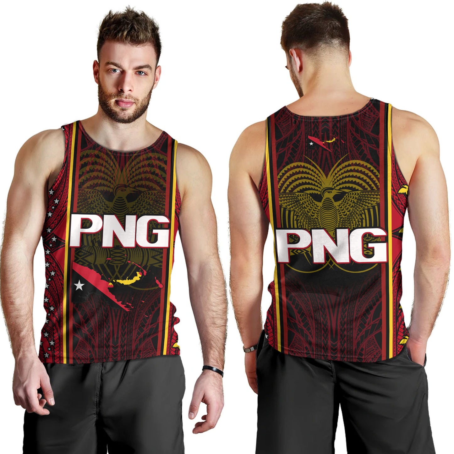 Papua New Guinea Custom Personalised Tank Top Seal And Map Tribal Traditional Patterns