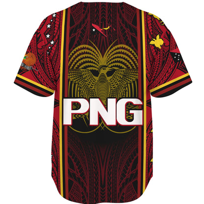 Papua New Guinea Custom Personalised Baseball Shirt Seal And Map Tribal Traditional Patterns