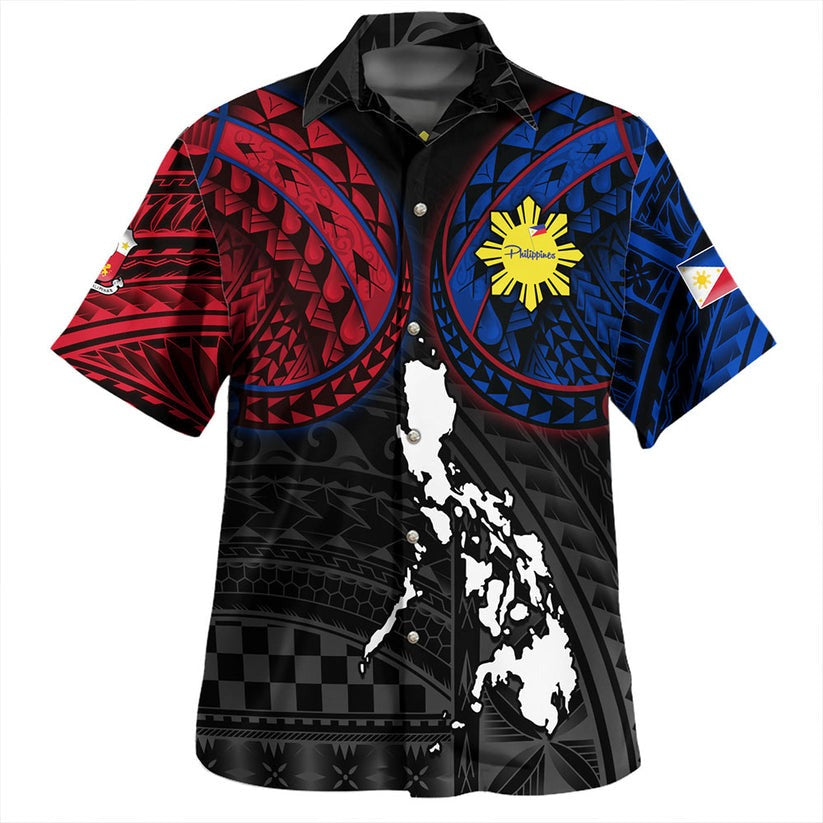 Philippines Hawaiian Shirt - Philippines Half Sleeve Tattoo Patterns Style