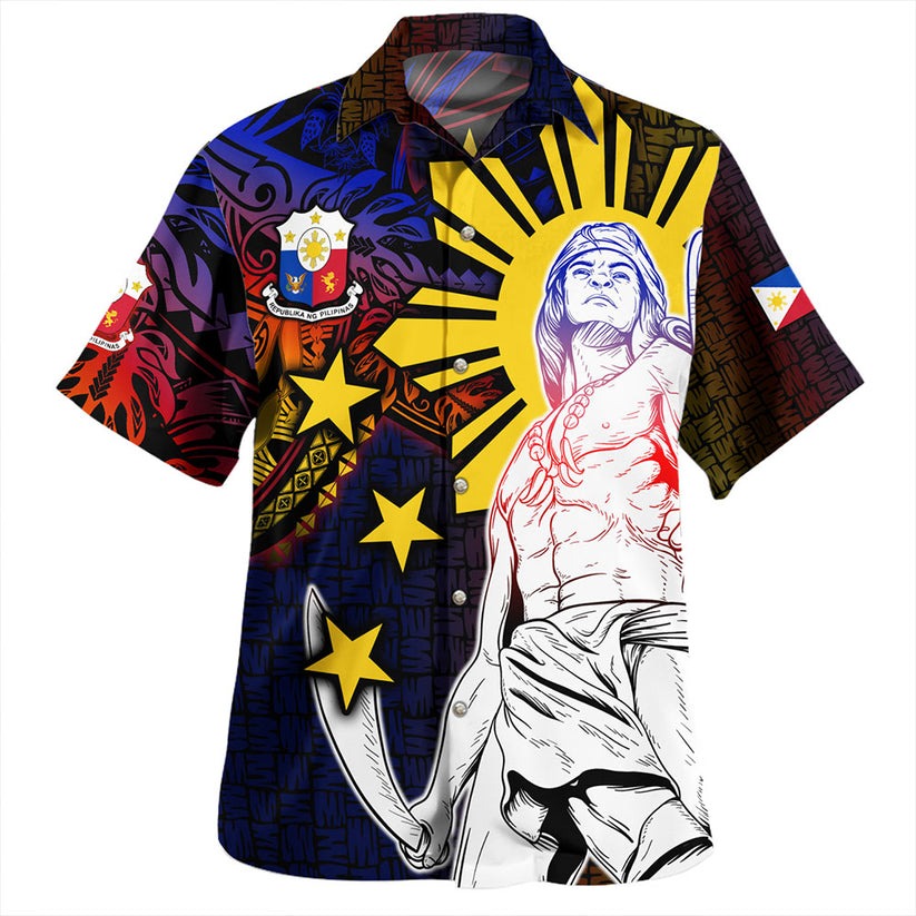 Philippines Filipinos Hawaiian Shirt Lapu-lapu Hero With Seal Filipinos Tribal Patterns
