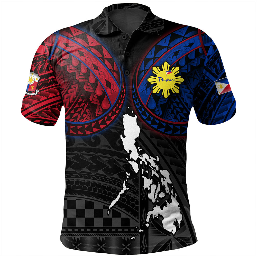 Philippines Polo Shirt - Philippines Half Sleeve Tattoo Patterns Style