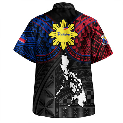 Philippines Hawaiian Shirt - Philippines Map And Flag Color Style