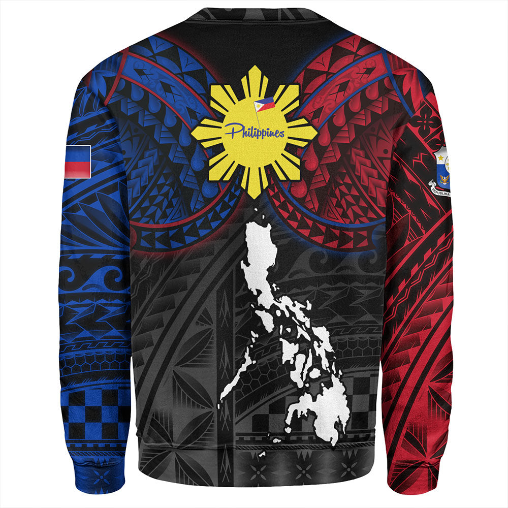 Philippines Sweatshirt - Philippines Half Sleeve Tattoo Patterns Style
