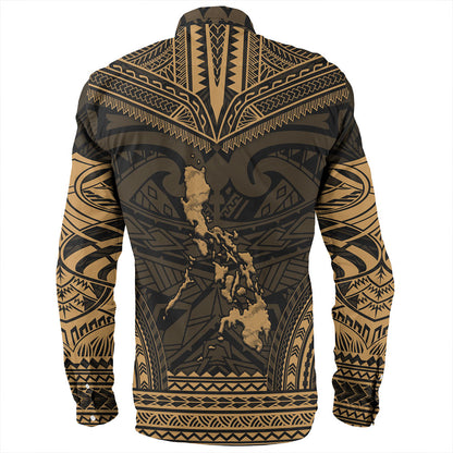 Philippines Long Sleeve Shirt - Philippines Cheif Tattoo Patterns Style