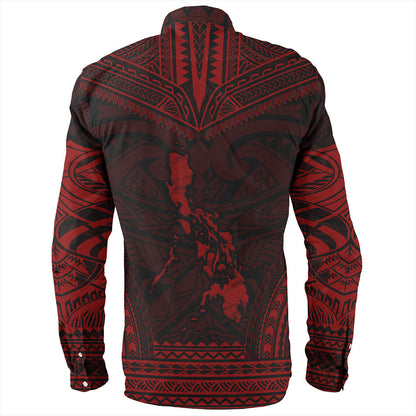 Philippines Long Sleeve Shirt - Philippines Cheif Tattoo Patterns Style