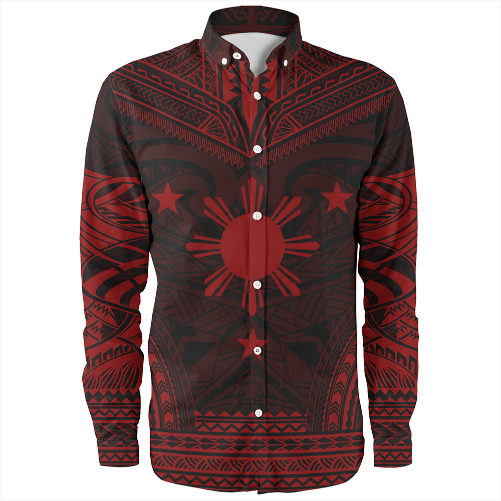 Philippines Long Sleeve Shirt - Philippines Cheif Tattoo Patterns Style