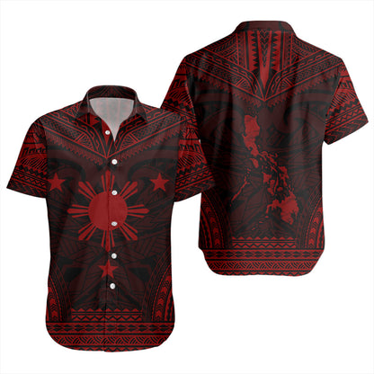 Philippines Short Sleeve Shirt - Philippines Cheif Tattoo Patterns Style