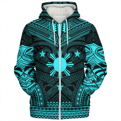 Philippines Sherpa Hoodie - Philippines Cheif Tattoo Patterns Style