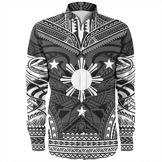 Philippines Long Sleeve Shirt - Philippines Cheif Tattoo Patterns Style