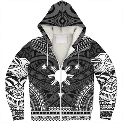 Philippines Sherpa Hoodie - Philippines Cheif Tattoo Patterns Style