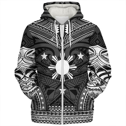 Philippines Sherpa Hoodie - Philippines Cheif Tattoo Patterns Style