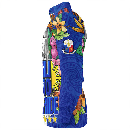 Philippines Filipinos Long Sleeve Shirt Lapu-lapu Hero With Philippines Flowers Style