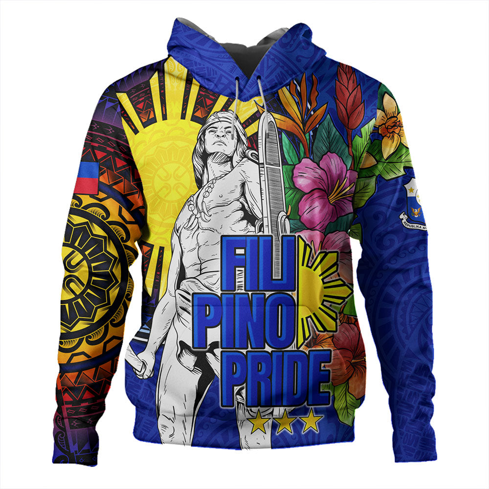 Philippines Filipinos Hoodie Lapu-lapu Hero With Philippines Flowers Style