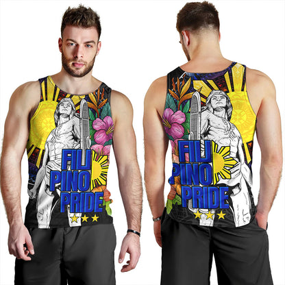 Philippines Filipinos Tank Top Lapu-lapu Hero With Philippines Flowers Style