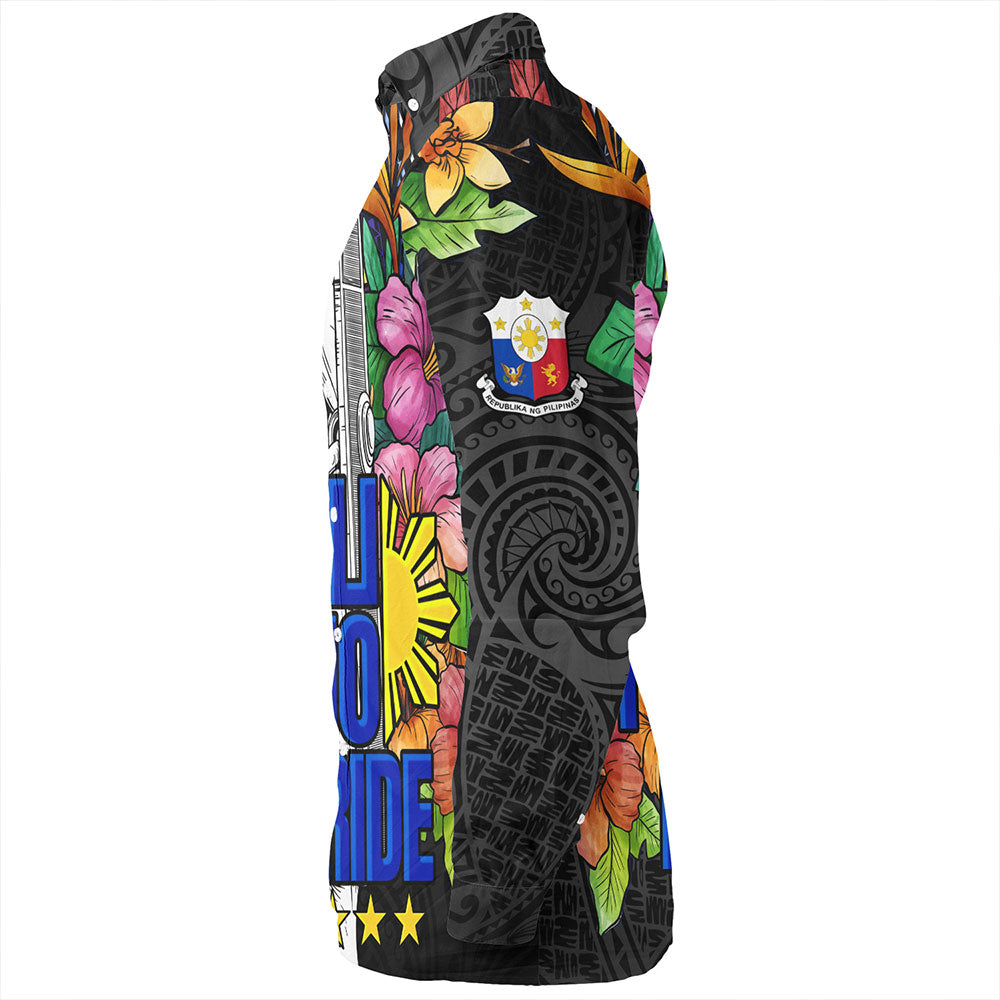 Philippines Filipinos Long Sleeve Shirt Lapu-lapu Hero With Philippines Flowers Style
