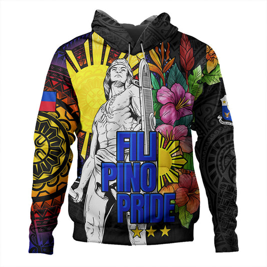 Philippines Filipinos Hoodie Lapu-lapu Hero With Philippines Flowers Style