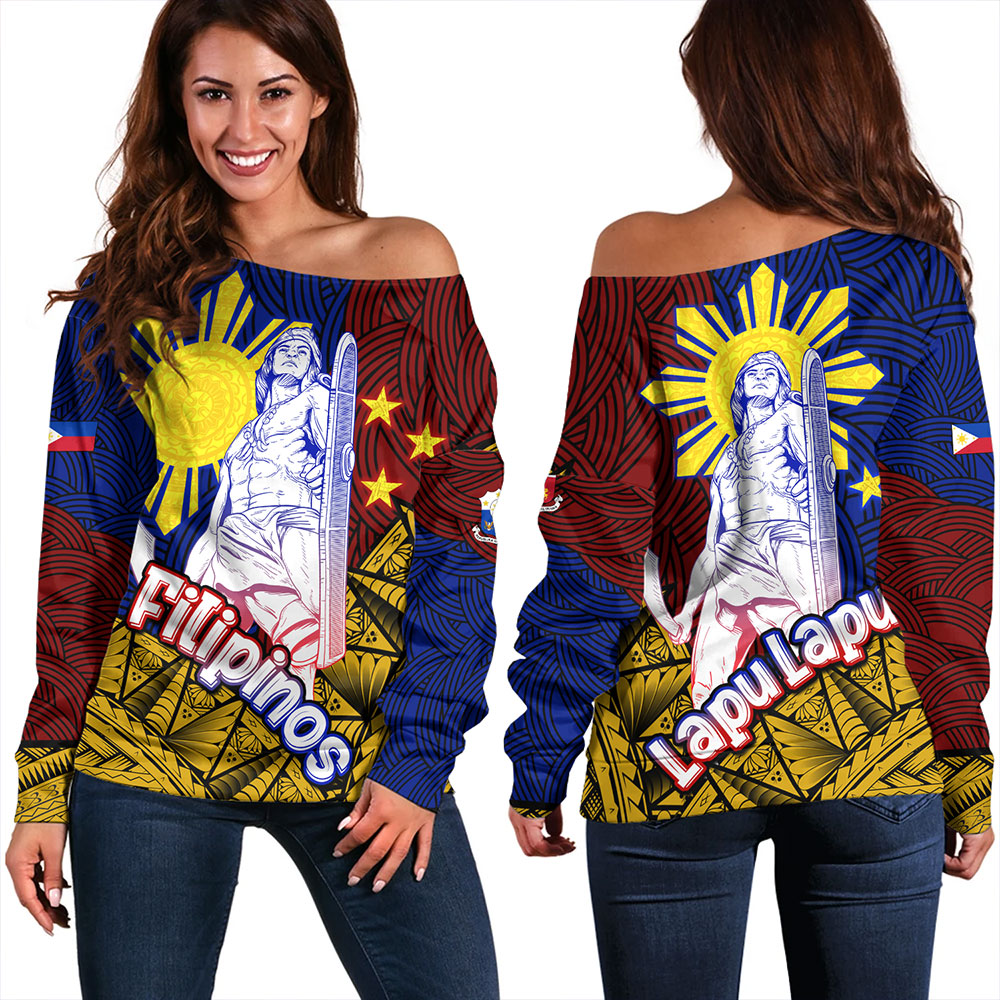 Philippines Filipinos Off Shoulder Sweatshirt Lapu Lapu Heroes Special Style