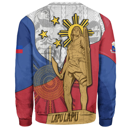 Philippines Filipinos Sweatshirt Lapu Lapu Heroes With Sun And Flag Tribal Patterns