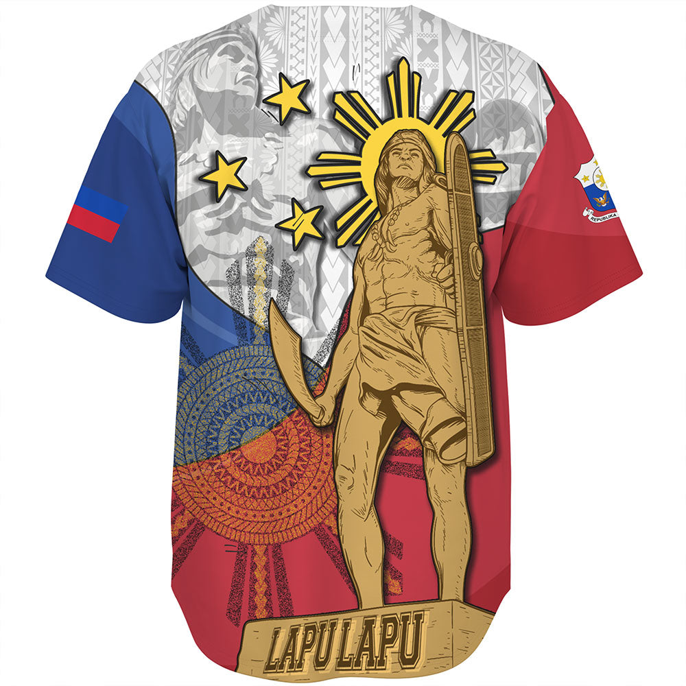 Philippines Filipinos Baseball Shirt Lapu Lapu Heroes With Sun And Flag Tribal Patterns
