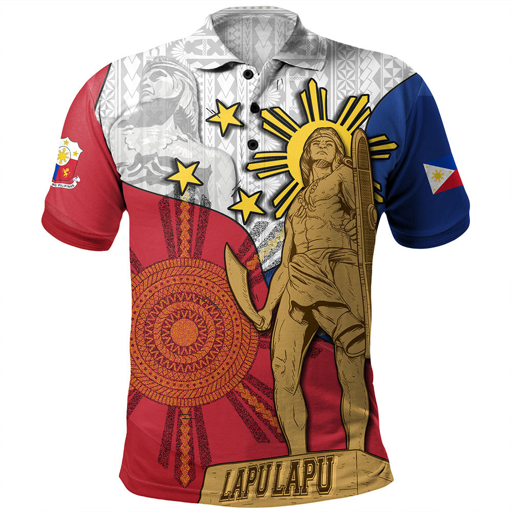 Philippines Filipinos Polo Shirt Lapu Lapu Heroes With Sun And Flag Tribal Patterns