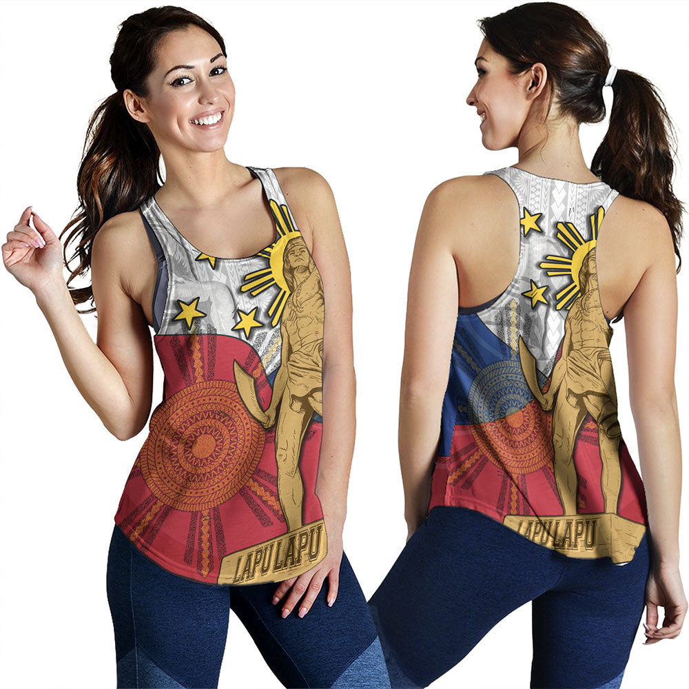 Philippines Filipinos Women Tank Lapu Lapu Heroes With Sun And Flag Tribal Patterns
