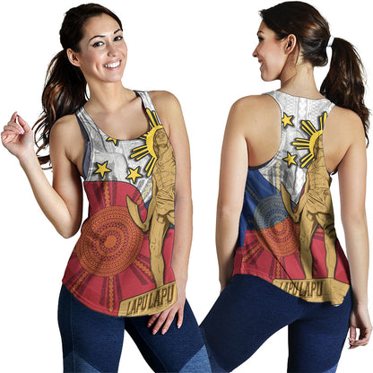 Philippines Filipinos Women Tank Lapu Lapu Heroes With Sun And Flag Tribal Patterns