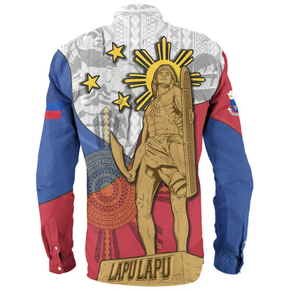 Philippines Filipinos Long Sleeve Shirt Lapu Lapu Heroes With Sun And Flag Tribal Patterns