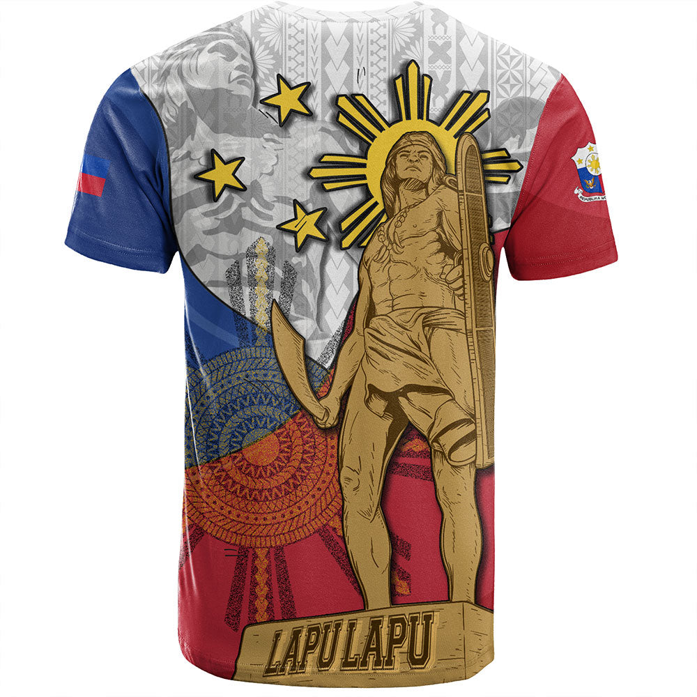 Philippines Filipinos T-Shirt Lapu Lapu Heroes With Sun And Flag Tribal Patterns