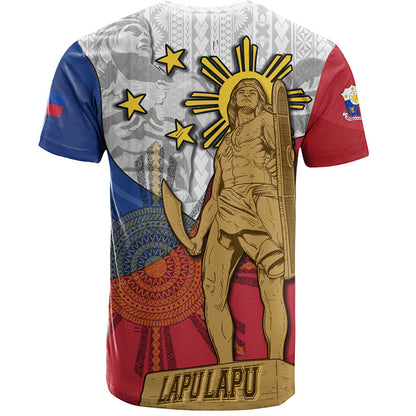 Philippines Filipinos T-Shirt Lapu Lapu Heroes With Sun And Flag Tribal Patterns