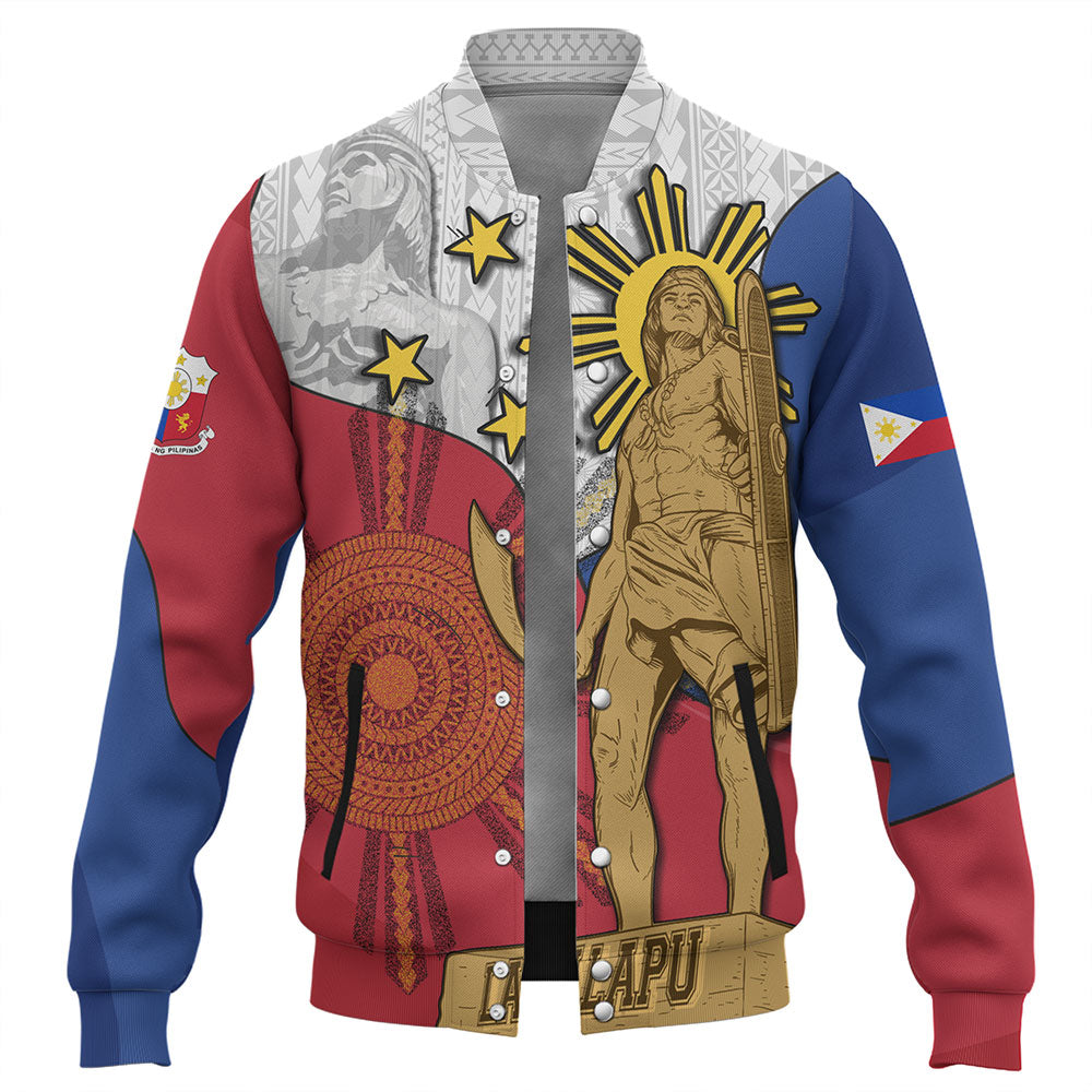 Philippines Filipinos Baseball Jacket Lapu Lapu Heroes With Sun And Flag Tribal Patterns