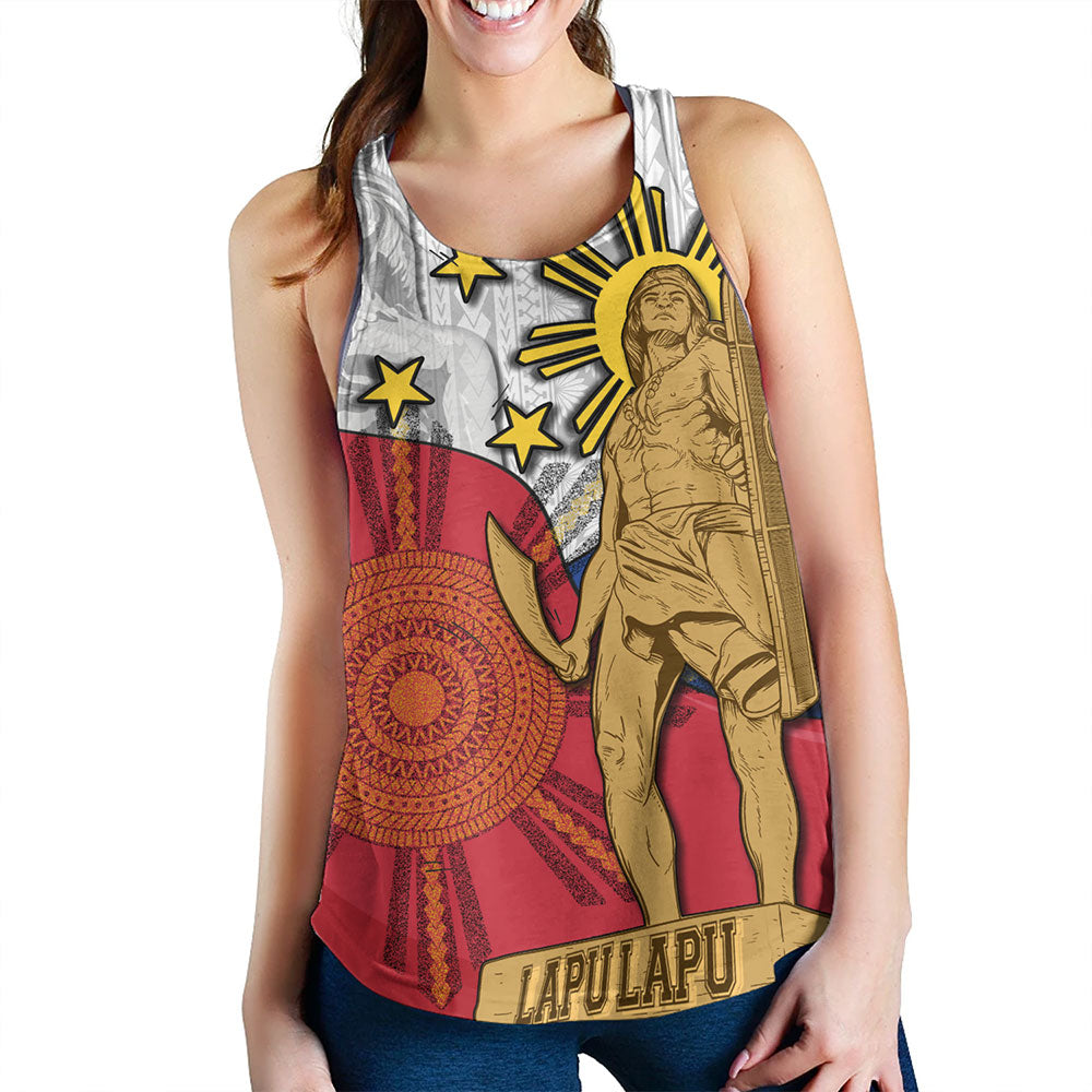 Philippines Filipinos Women Tank Lapu Lapu Heroes With Sun And Flag Tribal Patterns