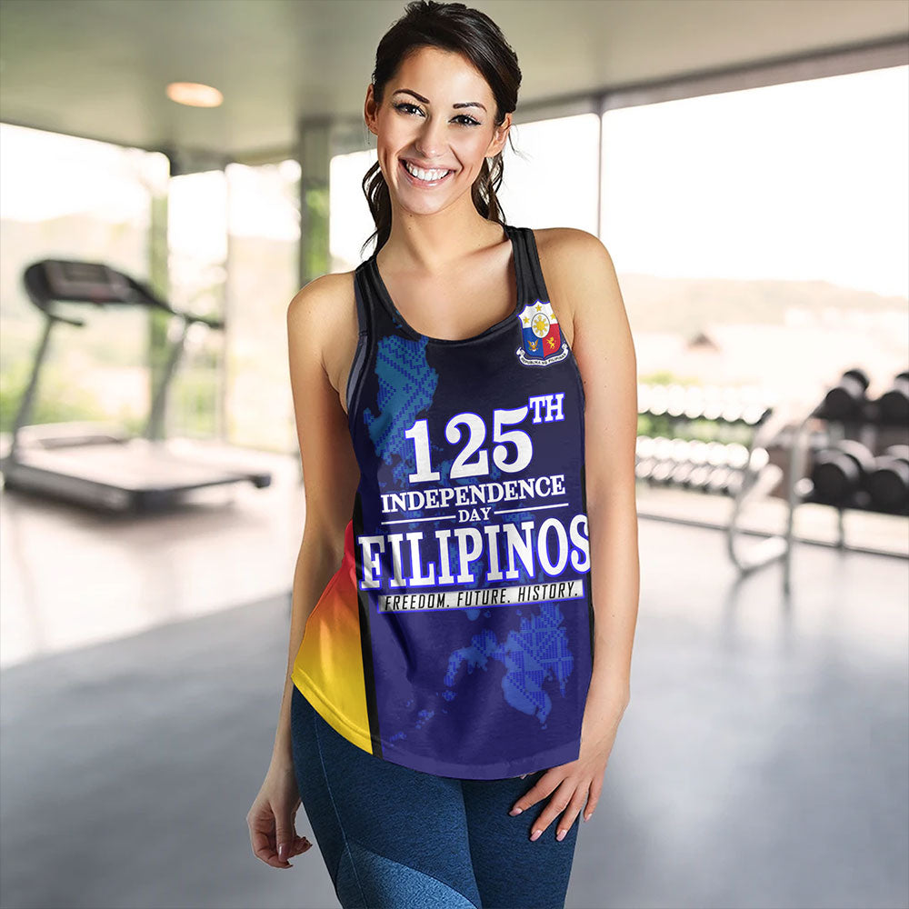 Philippines Filipinos Women Tank Philippines Independence Day With Map