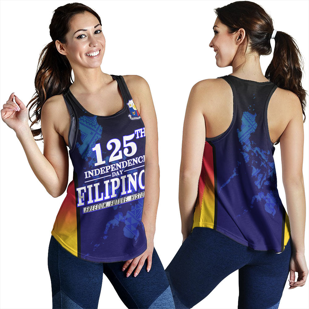 Philippines Filipinos Women Tank Philippines Independence Day With Map