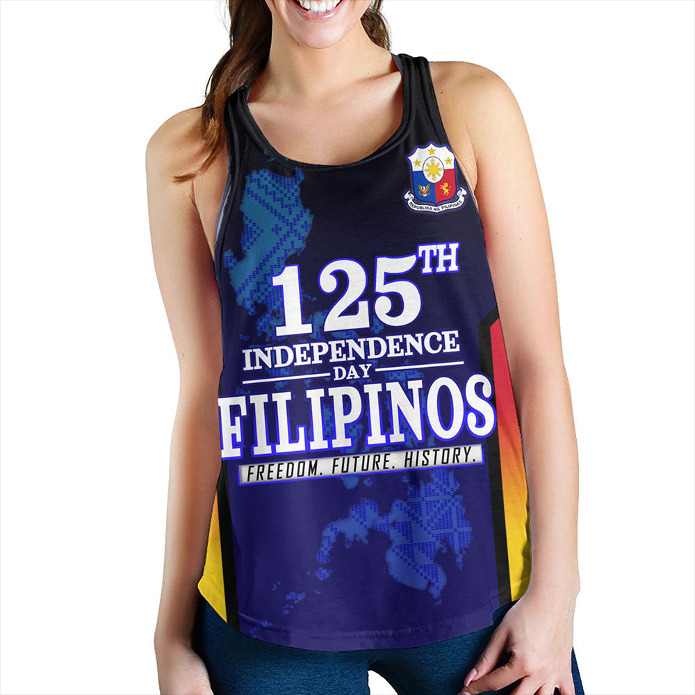 Philippines Filipinos Women Tank Philippines Independence Day With Map
