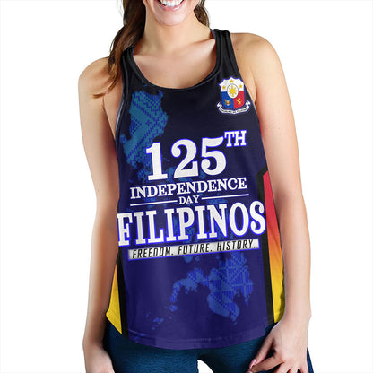 Philippines Filipinos Women Tank Philippines Independence Day With Map