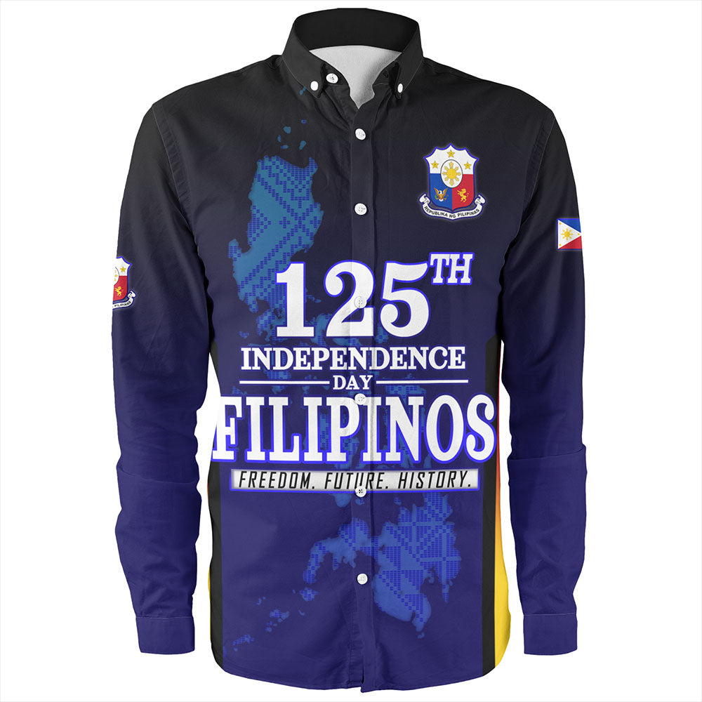 Philippines Filipinos Long Sleeve Shirt Philippines Independence Day With Map