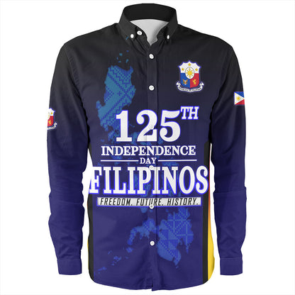 Philippines Filipinos Long Sleeve Shirt Philippines Independence Day With Map