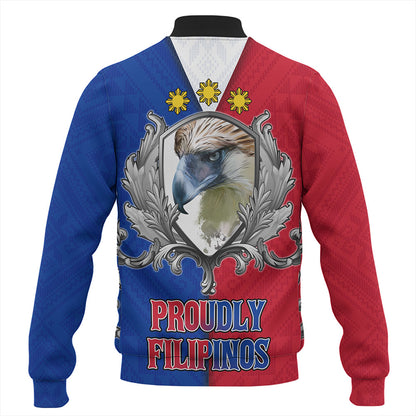 Philippines Filipinos Bomber Jacket The Philippine Eagle With Traditional Patterns