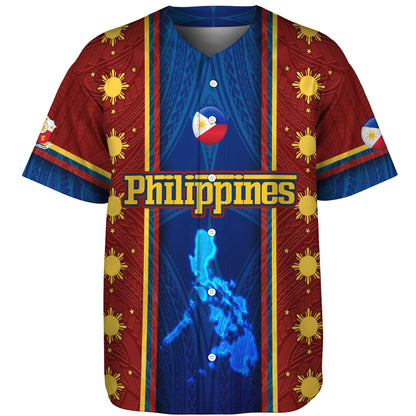 Philippines Filipinos Custom Personalised Baseball Shirt Tribal Sun Traditional Patterns