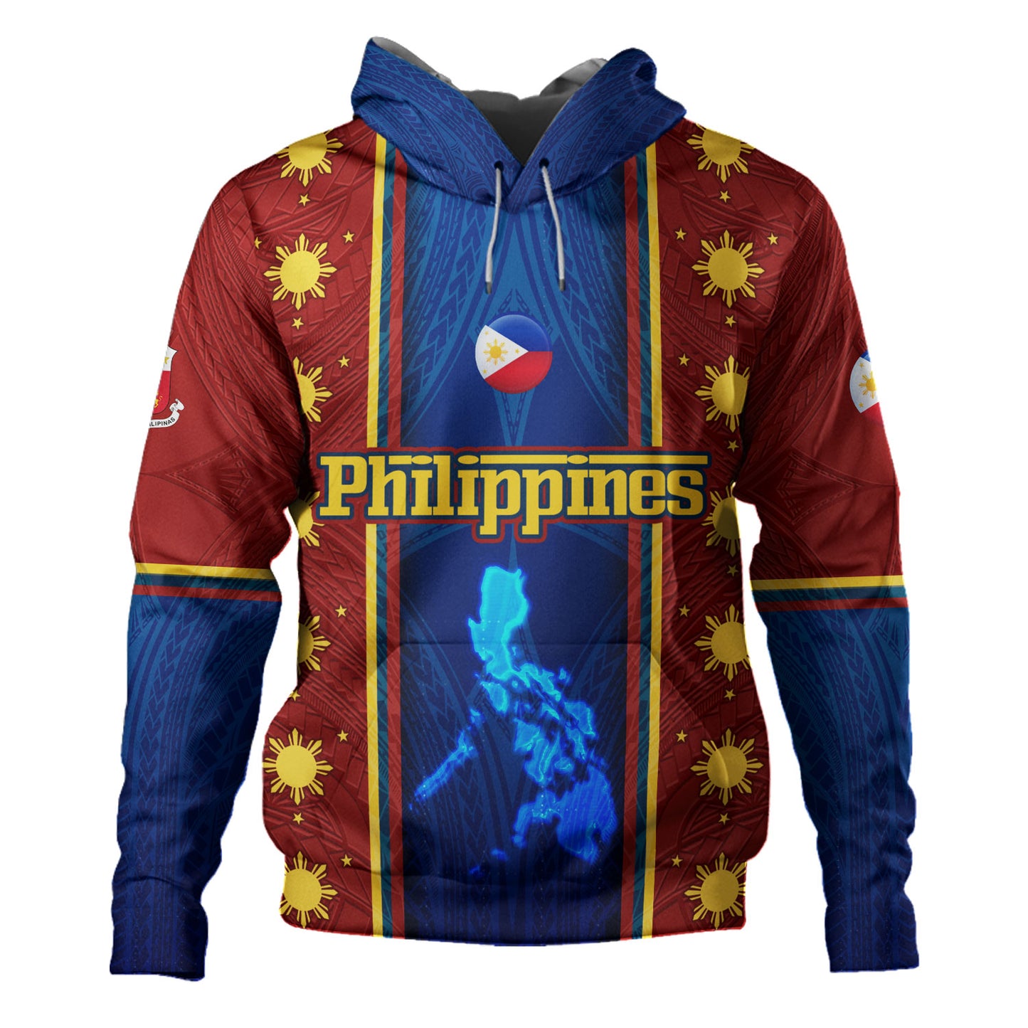 Philippines Filipinos Custom Personalised Hoodie Tribal Sun Traditional Patterns