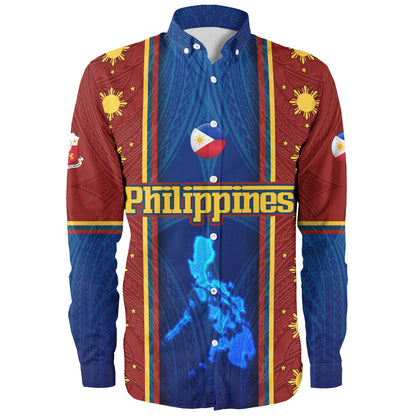 Philippines Filipinos Custom Personalised Long Sleeve Shirt Tribal Sun Traditional Patterns