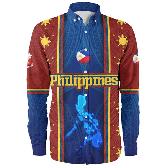 Philippines Filipinos Custom Personalised Long Sleeve Shirt Tribal Sun Traditional Patterns