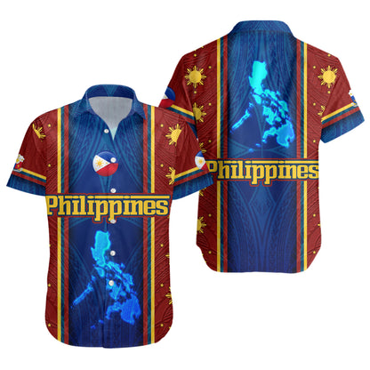 Philippines Filipinos Custom Personalised Short Sleeve Shirt Tribal Sun Traditional Patterns
