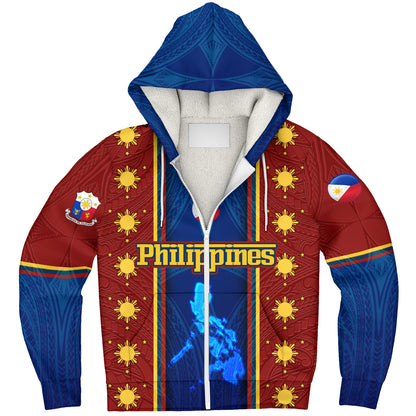 Philippines Filipinos Custom Personalised Sherpa Hoodie Tribal Sun Traditional Patterns