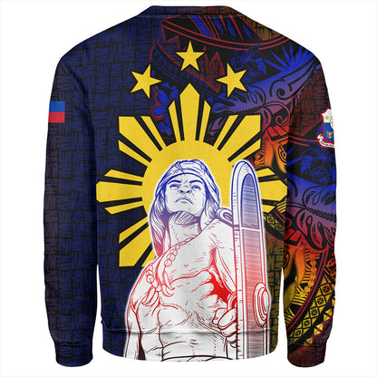 Philippines Filipinos Sweatshirt Lapu-lapu Hero With Seal Filipinos Tribal Patterns