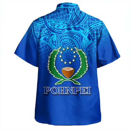 Yap State Hawaiian Shirt Flag Color With Traditional Patterns