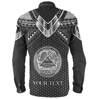 American Samoa Custom Personalised Long Sleeve Shirt Polynesian Tribal Tattoo