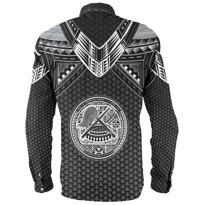 American Samoa Custom Personalised Long Sleeve Shirt Polynesian Tribal Tattoo